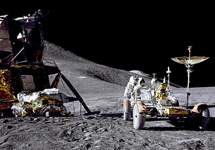 Apollo 15 Lunar Module and Rover Photograph by Weston Westmoreland