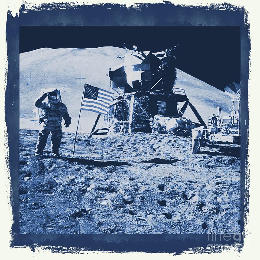 Apollo 15 Mission To The Moon - Nasa Digital Art