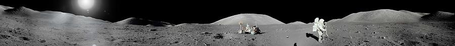 Apollo 17 misson, lunar panoramas, nasa Painting by Celestial Images