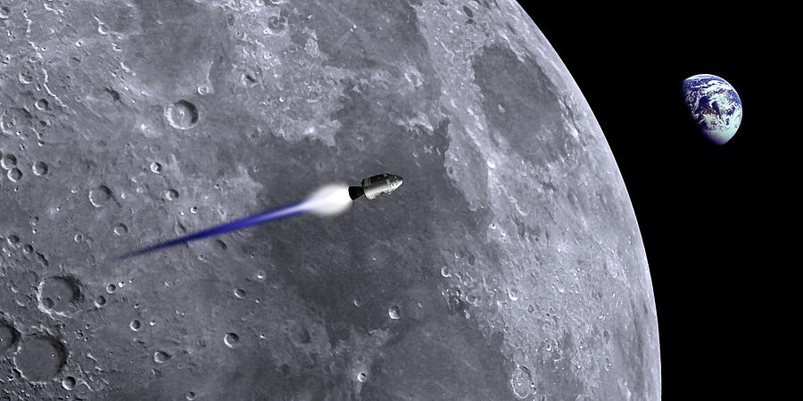 Interstellar Digital Art - Apollo 8 Transearth Injection by Philip Cruden