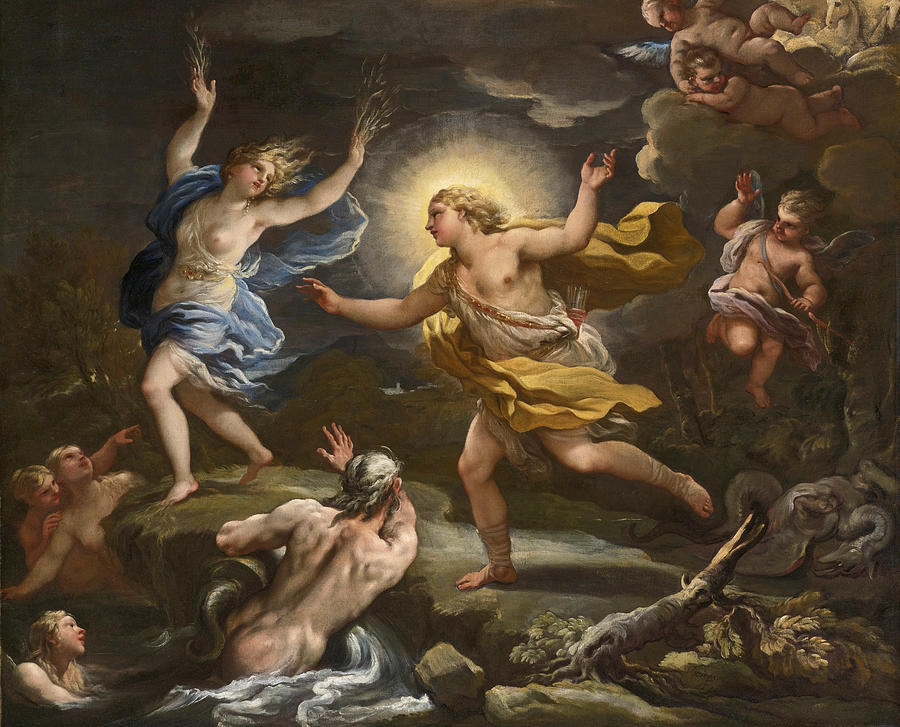 Apollo and Daphne Painting by Luca Giordano