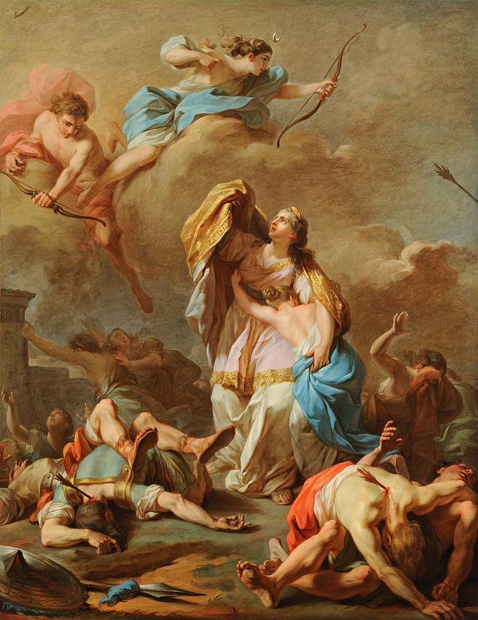 Apollo and Diana Killing the Children of Niobe Painting by Pierre-Charles Jombert