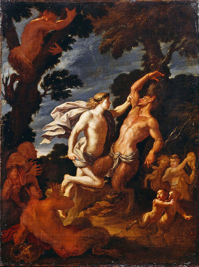 Apollo and Marsyas Painting by Filippo Lauri
