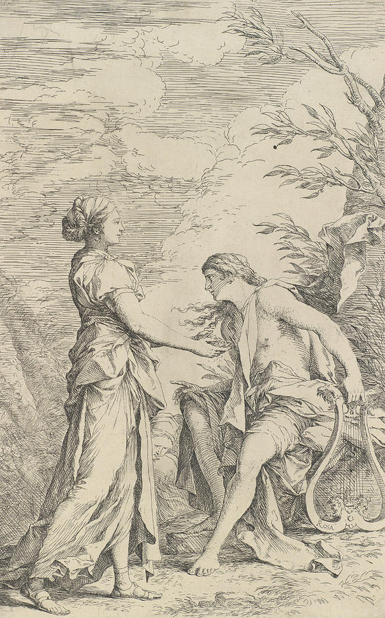 Apollo and the Cumaean Sibyl Relief by Salvator Rosa