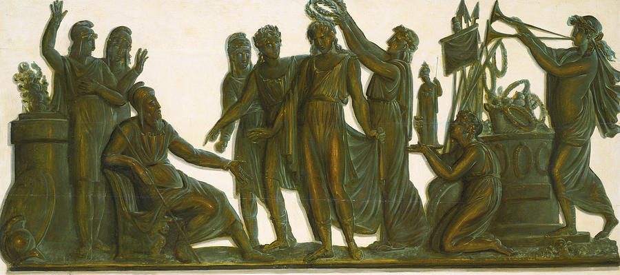 Apollo Crowned by the Muses Painting by Piat Joseph Sauvage