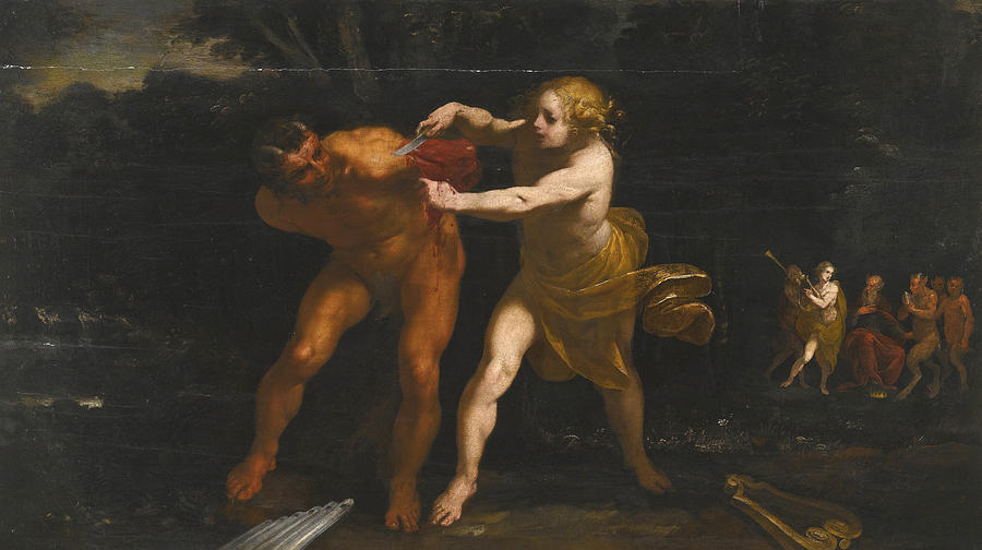 Apollo flaying Marsyas Painting by Cecco Bravo