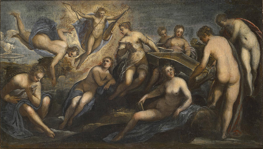 Tintoretto Painting - Apollo with Concert of the Muses by Tintoretto