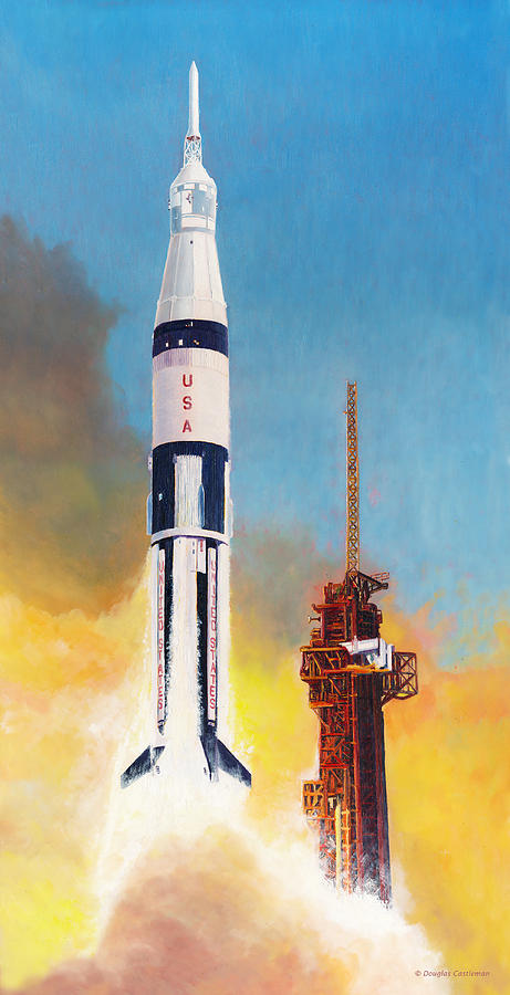 Apollos Forgotten Rocket Painting by Douglas Castleman