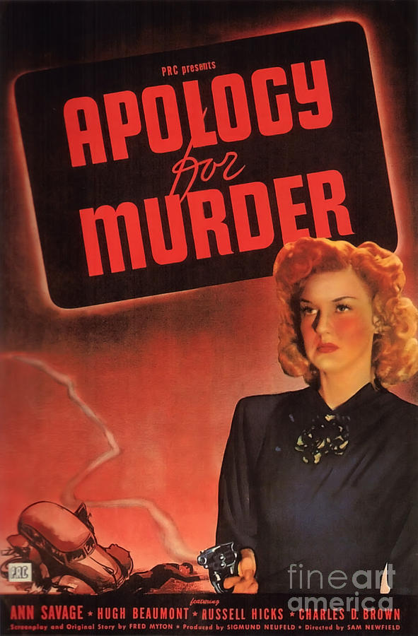 Apology for Murder Film Noir Painting by Vintage Collectables