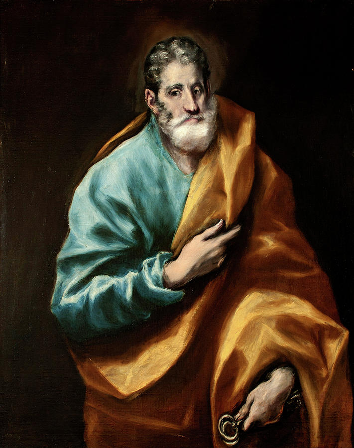 El Greco Painting - Apostle Saint Peter by El Greco