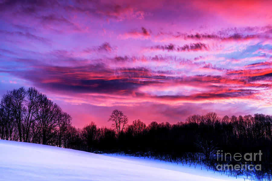 Appalachian Afterglow on Snow Photograph by Thomas R Fletcher