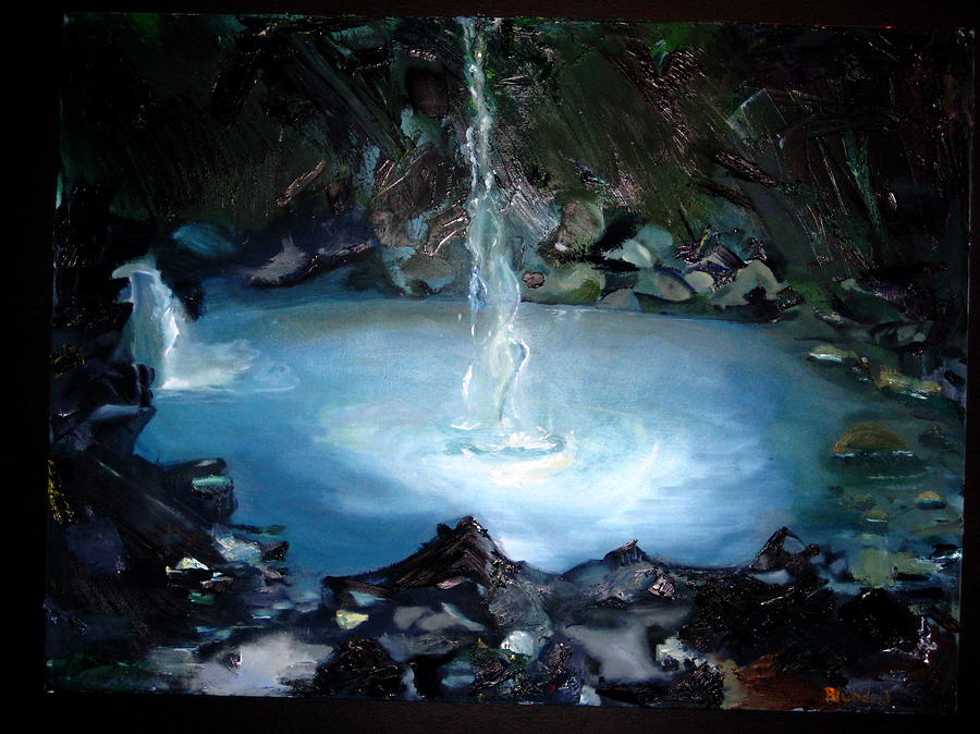 Landscape Painting - Appalachian Pool by Judy  Blundell