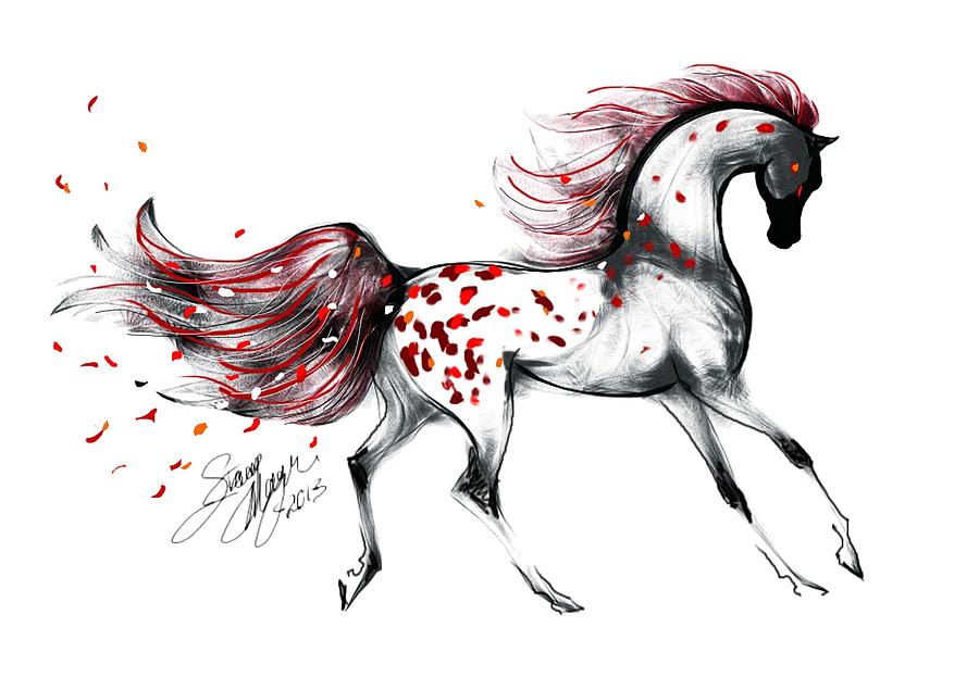 Appaloosa Rose Petals Horse Digital Art by Stacey Mayer