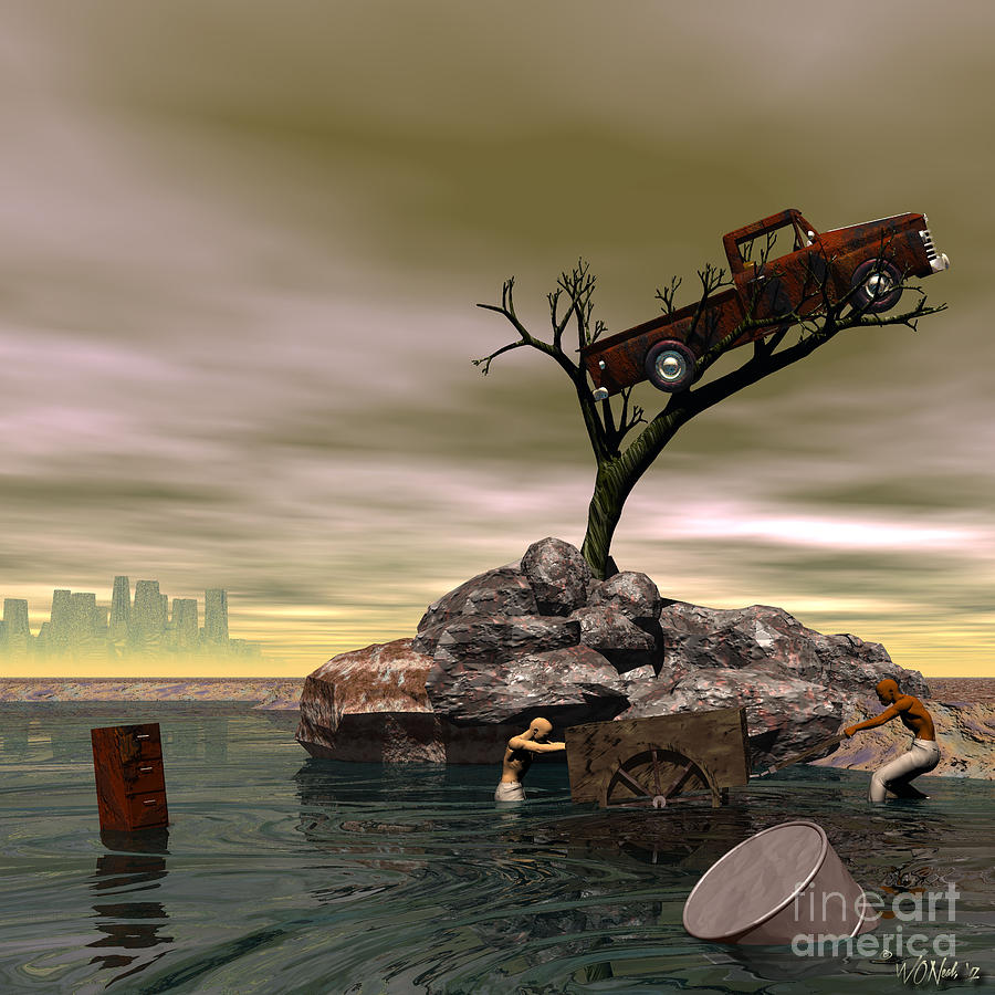 Surrealism Digital Art - The Apparition of The City of Tears by Walter Neal