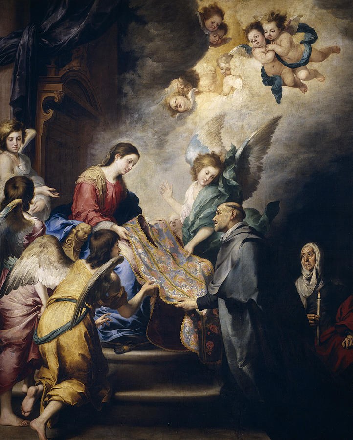 Apparition of the Virgin to Saint Ildefonso  Painting by Bartolome Esteban Murillo