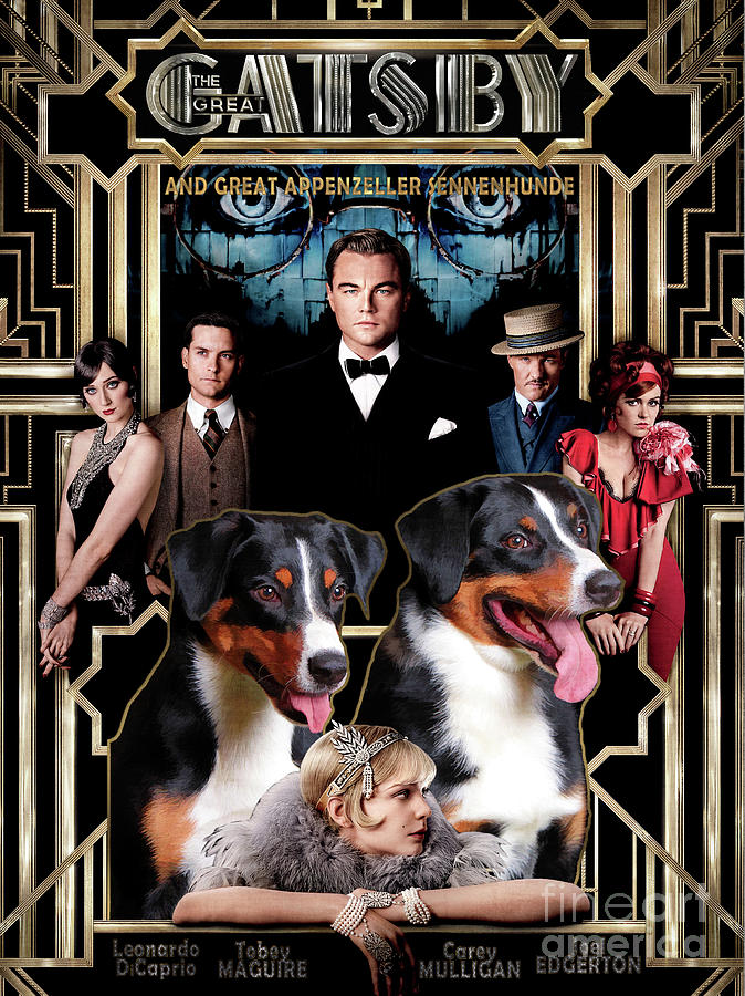 Appenzeller Sennenhund - Appenzell Cattle Dog Art Canvas Print - The Great Gatsby Movie Poster etsy. Painting by Sandra Sij