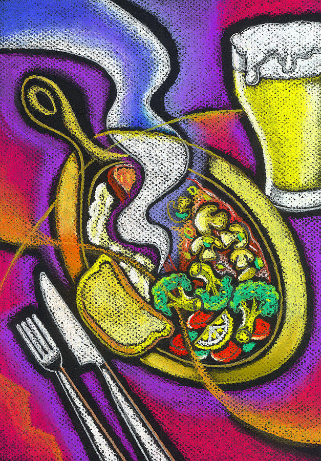 Appetizing Dinner Painting by Leon Zernitsky