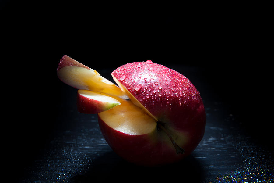 Apple Photograph - Apple and drops by Christine Sponchia