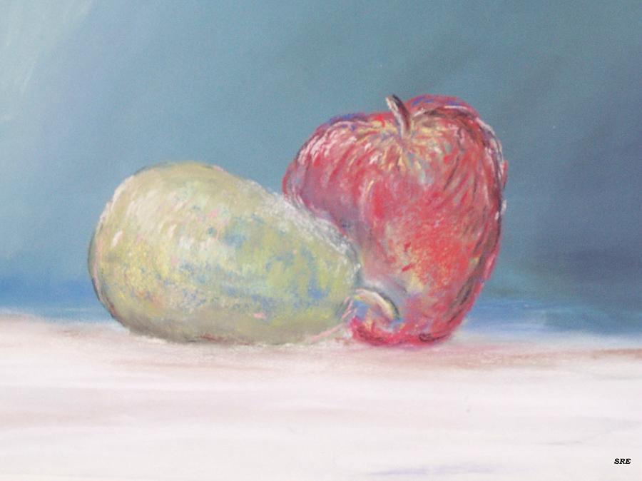 Still Life Painting - Apple and Pear by Sarah Rachel Evans