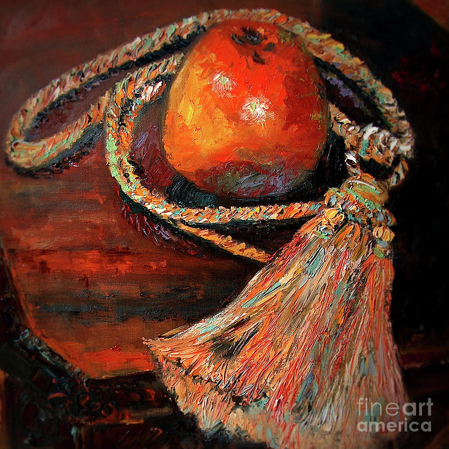 Apple and Tassel Still Life Oil Painting Painting by Ginette Callaway