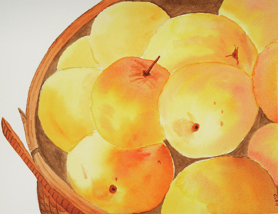 Apple Basket Painting by Cynthia Schoeppel