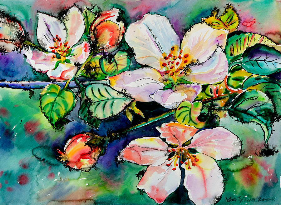 Apple Blossom Painting by Yelena Tylkina