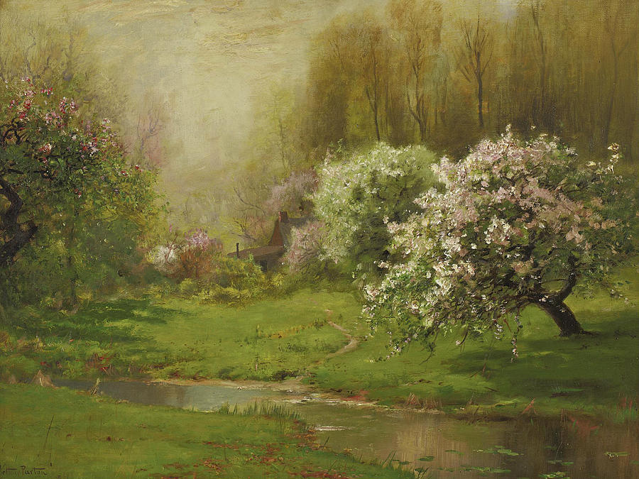 Apple Blossoms Painting by Arthur Parton