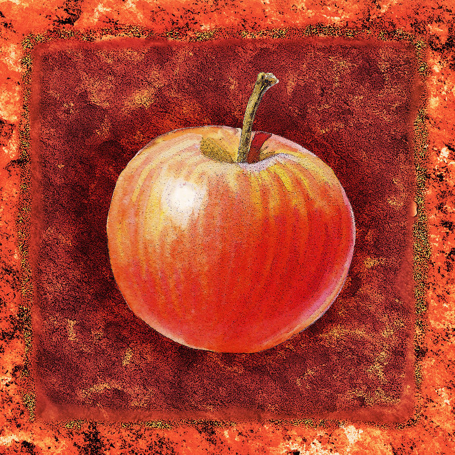 Apple Painting - Apple by Irina Sztukowski by Irina Sztukowski