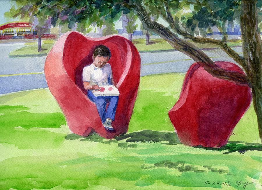 Apple Chair Painting by Ping Yan