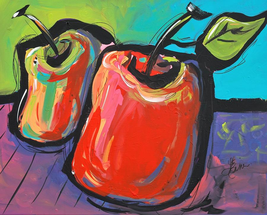 Apple Dance Painting by Terri Einer