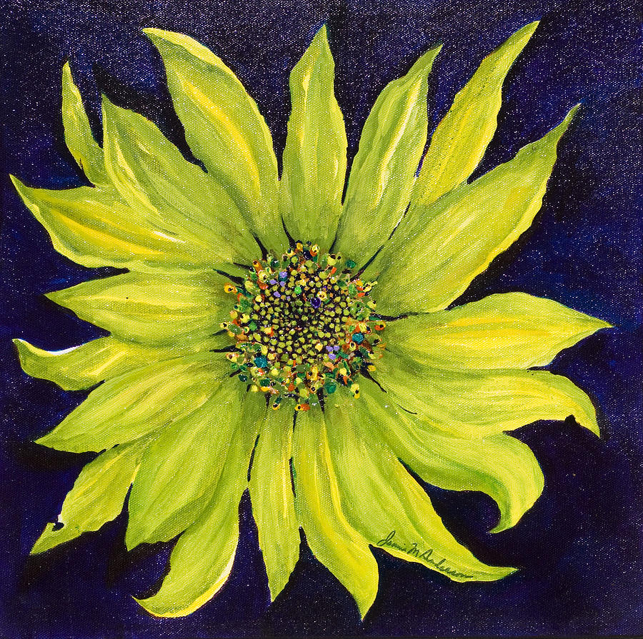 Apple Green Wild Sunflower Painting by Joanie Anderson - Fine Art America