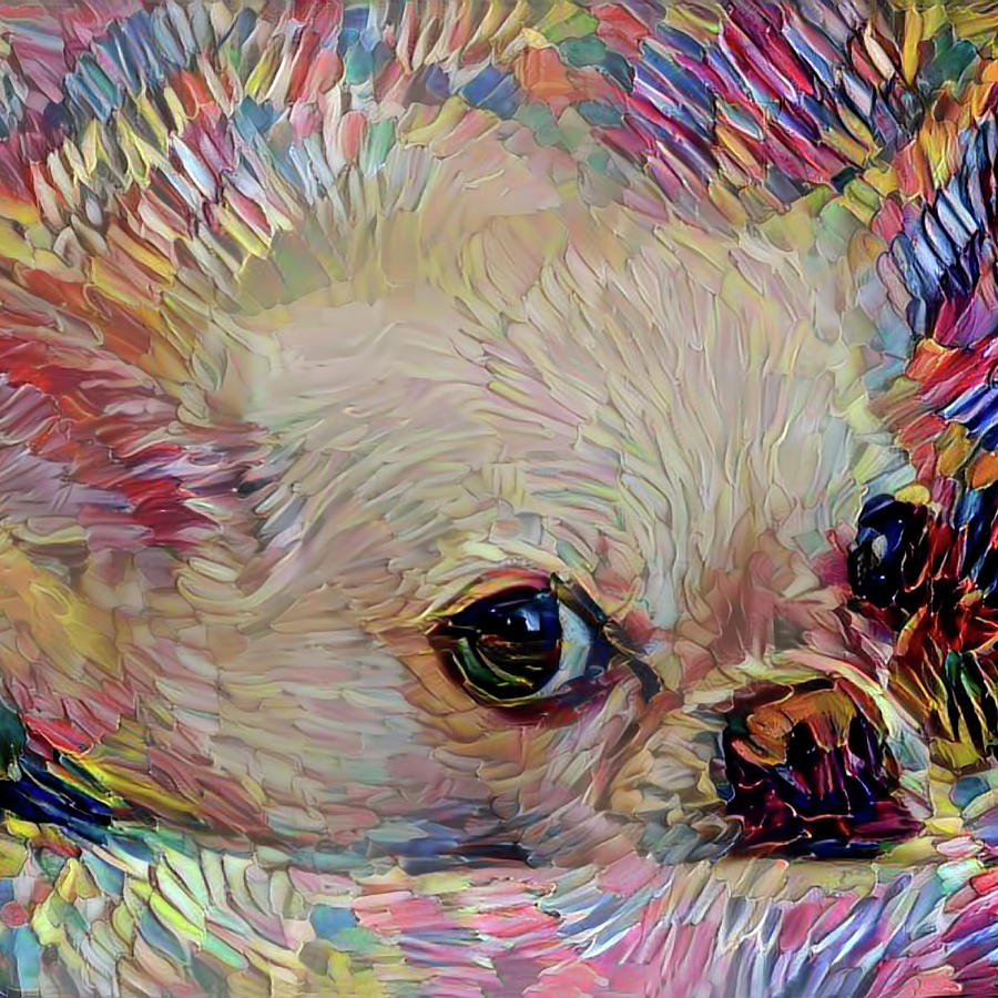 Apple Head Chihuahua - Square Mixed Media by Peggy Collins