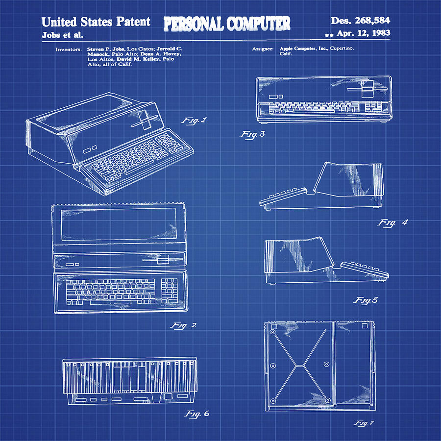1983 Vintage US Patent Computer Apple III 3 111 Macintosh Art Print Steve Jobs