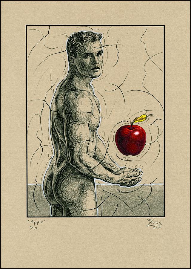 Apple Mixed Media - Apple by Manolo Yanes Fine Art