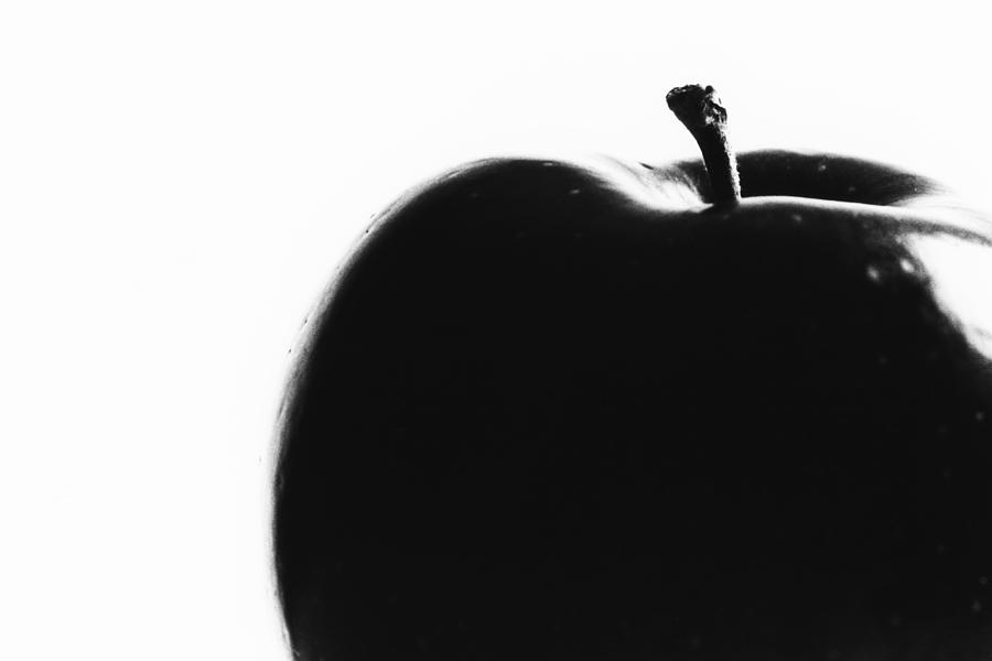 Black And White Photograph - Apple Photograph in Black and White - An Abstract by Matt Plyler