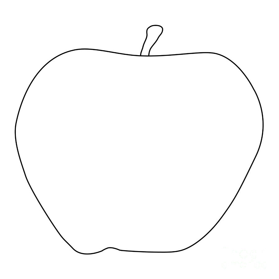 Apple Outline Drawing Digital Art by Bigalbaloo Stock Pixels