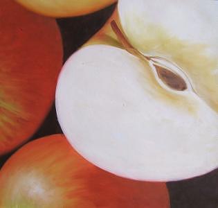 Still Life Painting - Apple Section by Chuck Zhou Still Life Painting - Apple Section by Chuck Zhou