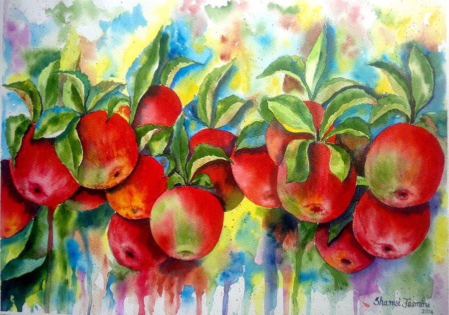 Apple Painting - Apple by Shamsi Jasmine