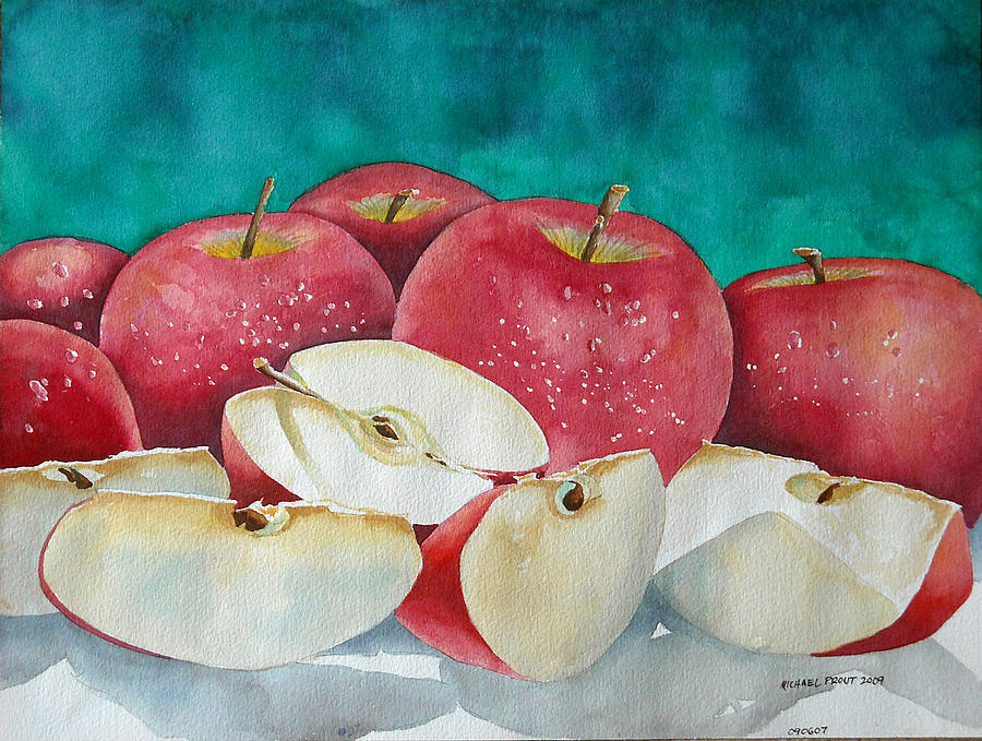Apple Painting - Apple Slices by Michael Prout