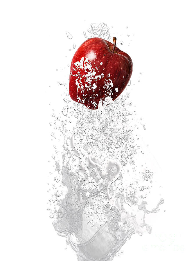 Apple Mixed Media - Apple Splash by Marvin Blaine