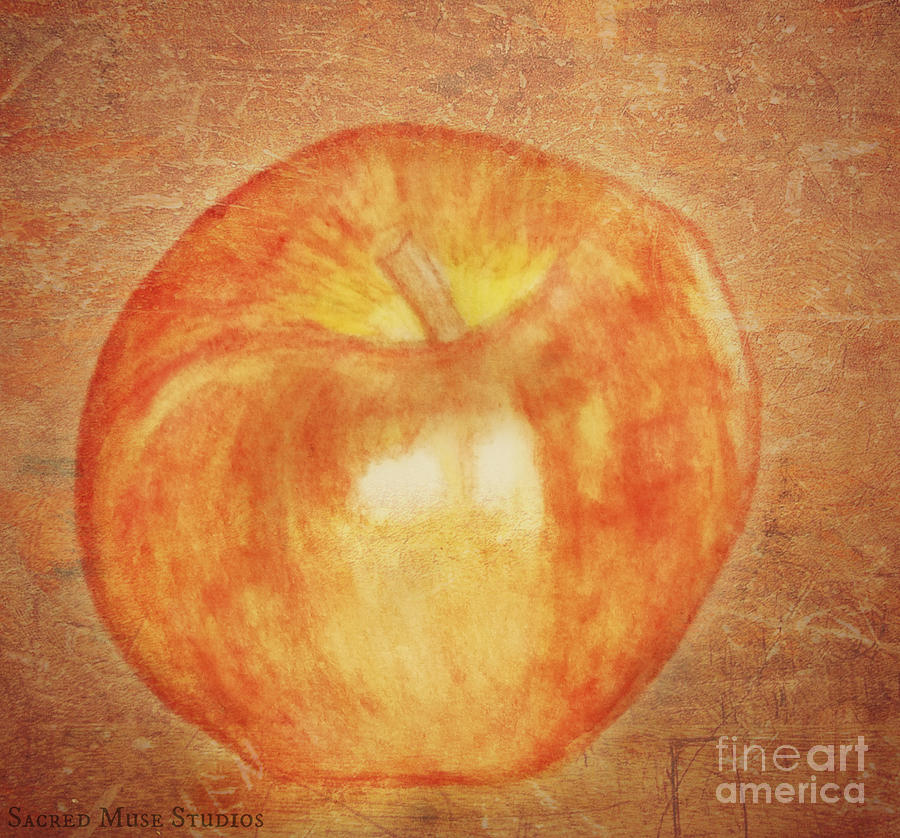 Apple Painting - Apple Watercolor by Sacred  Muse