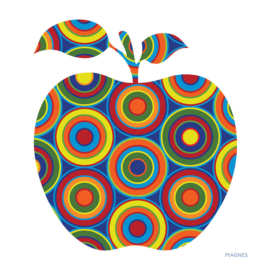 Apple with Circles Digital Art by Ron Magnes