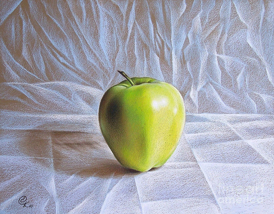 Apple Drawing by Elena Kolotusha