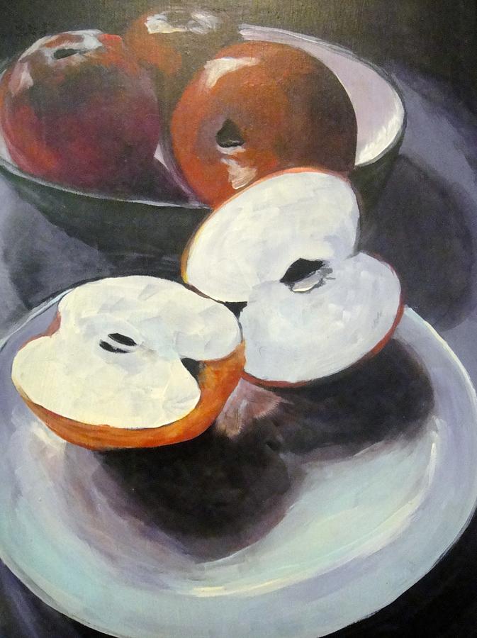 Apples--a Snack Painting by Edith Hunsberger