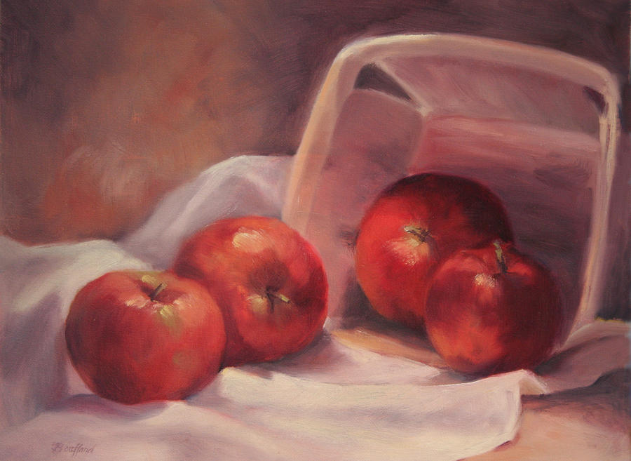 Apples and  Basket Painting by Vikki Bouffard