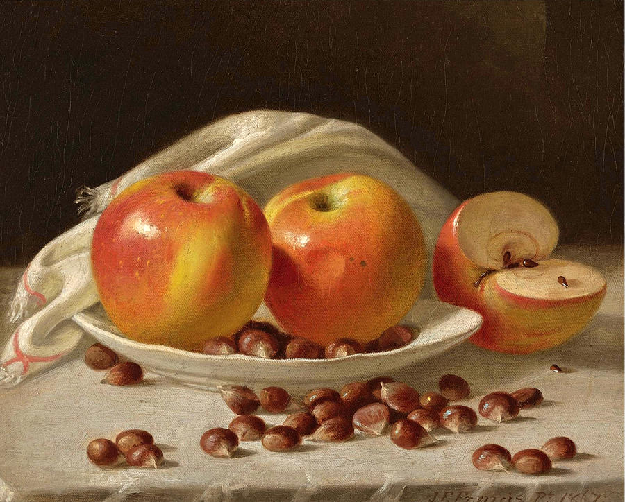 Apples and Chestnuts Painting by John F Francis
