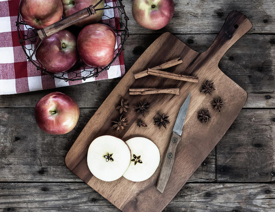 Still Life Photograph - Apples and Cinnamon  by Kim Hojnacki