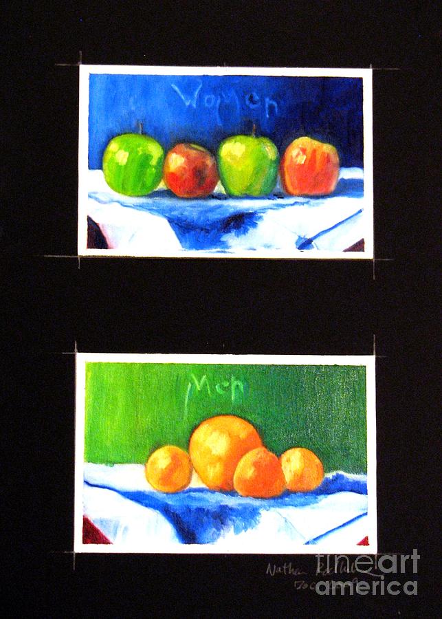 Apple Painting - Apples and Oranges by Nathan Rodholm