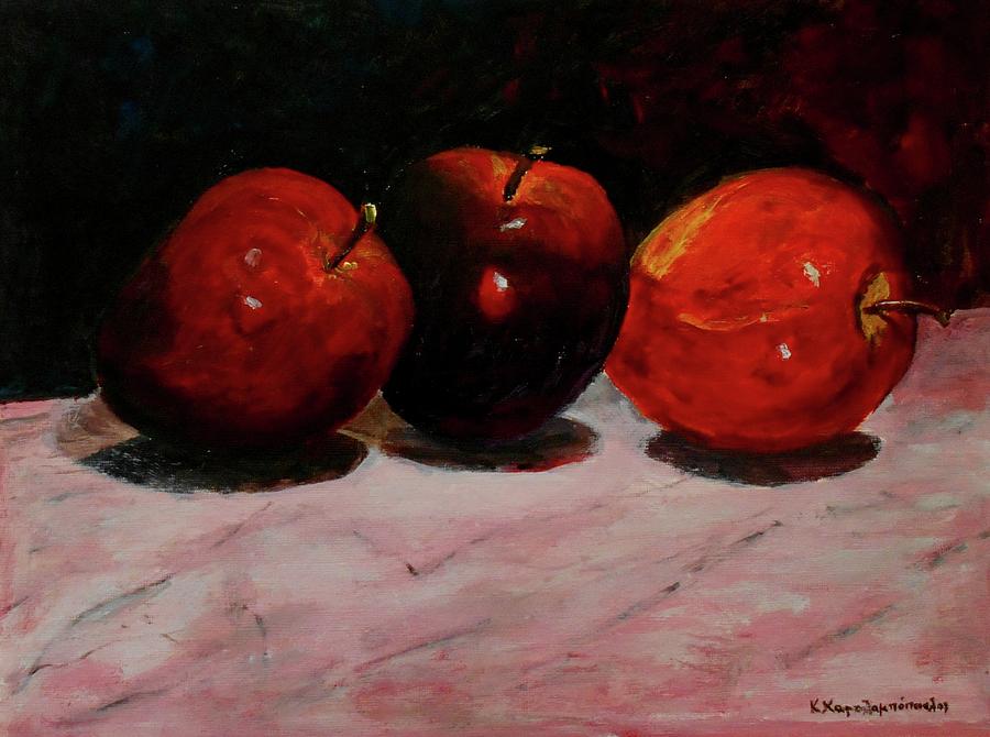 Apples Painting by Konstantinos Charalampopoulos