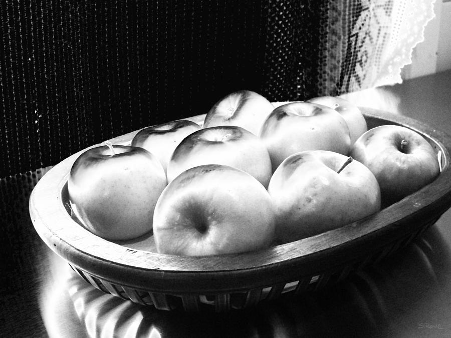 Apples in Black and Silver Photograph by Shawna Rowe